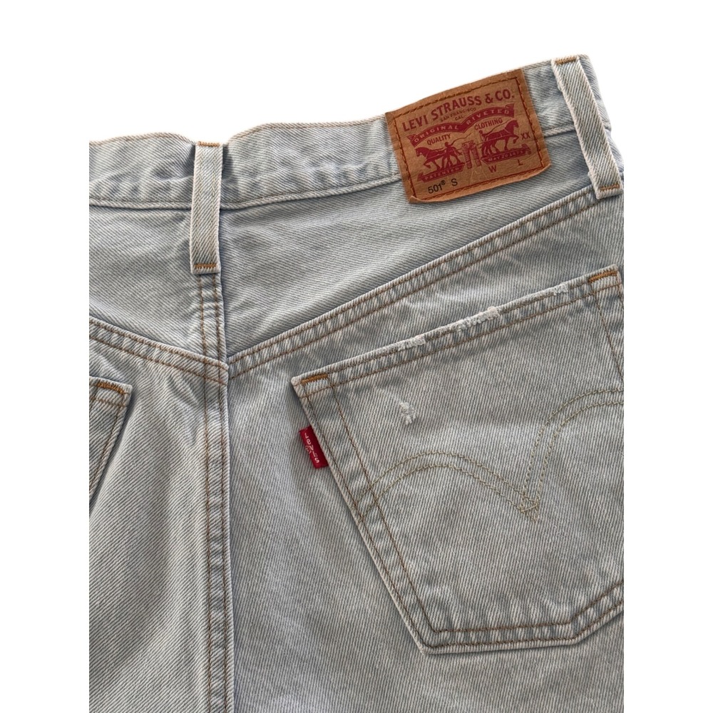 Levis 501 S Womens Light Wash Denim High Rise Cut Off Shorts Blue Size
27 - Picture 4 of 6